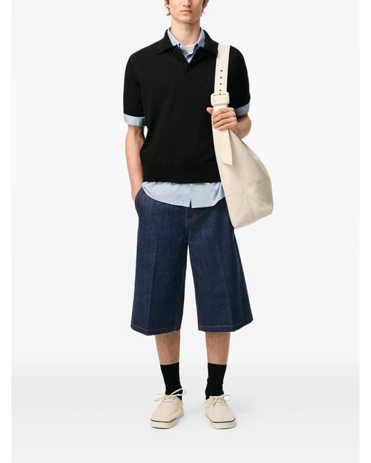 AMI Blue Loose Bermuda Shorts