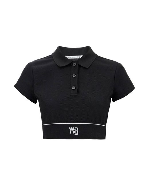 Alexander Wang Black Cheerleader Crop Top Polo