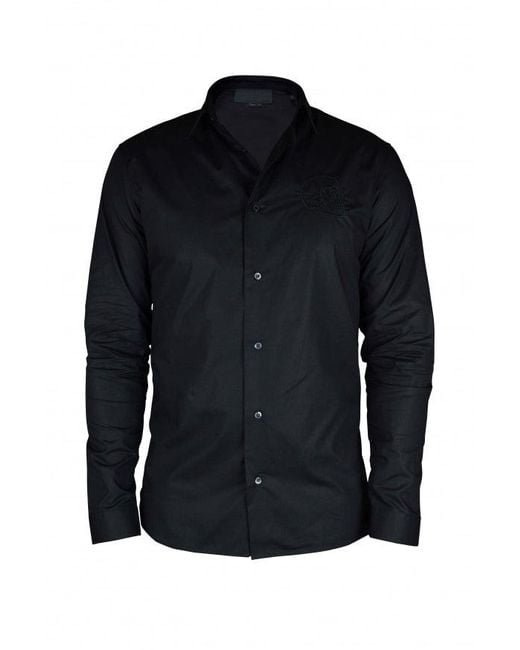 Philipp Plein Blue Cut Ls Skull Shirt for men