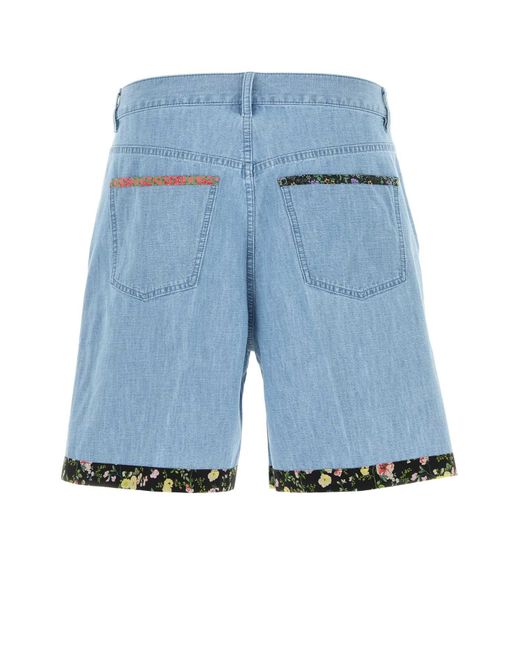 Valentino Garavani Blue Denim Bermuda Shorts for men