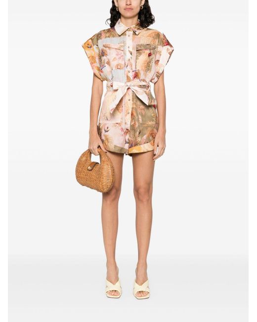 Zimmermann Ascension Playsuit in het Pink