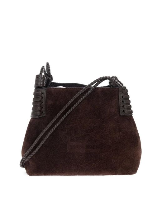 Etro Suede Schoudertas in het Black