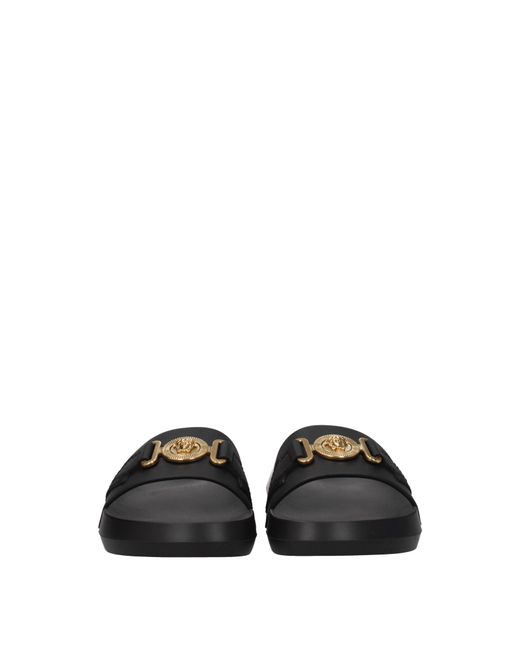 Versace Black Logo Slide Sandals