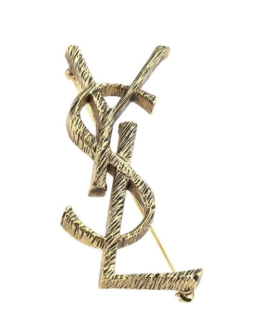 Saint Laurent Metallic Opyum Brooch