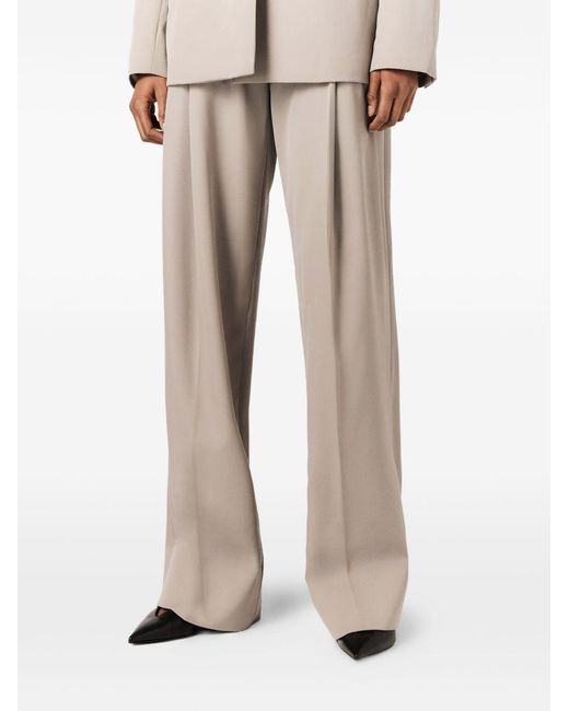 Stella McCartney Natural Pleated Wool Trousers