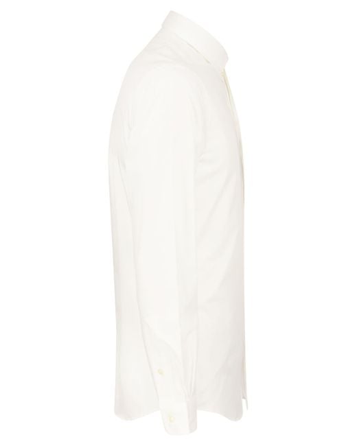 Stretch Poplin Camisa Polo Ralph Lauren de color White