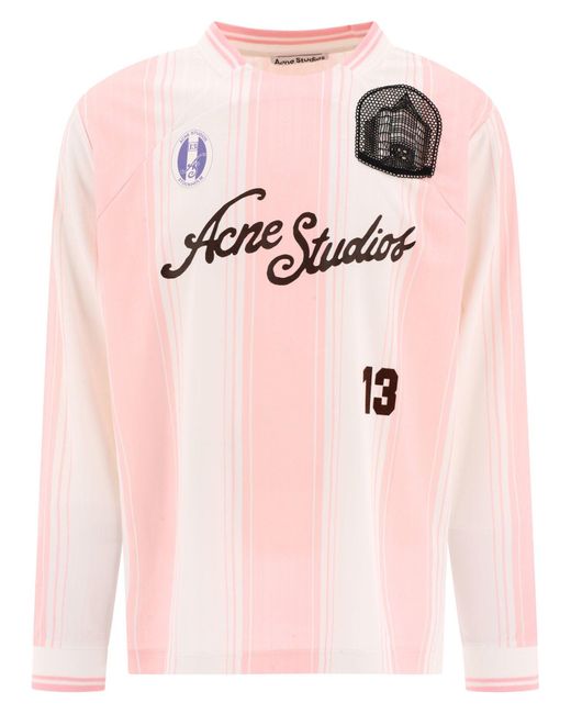Acne T -shirt Met Logo in het Pink voor heren