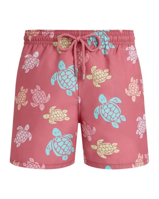 Vilebrequin Red All Over Turtle Print Swim Shorts