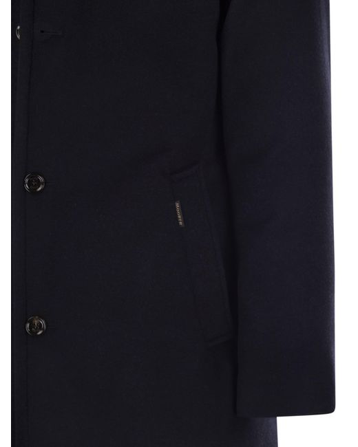 Moorer Blue Bond Single Breasted Cashmere Coat for men