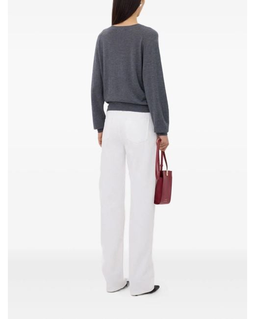 Loulou de Saison Gray Angus Fine Knit Sweater