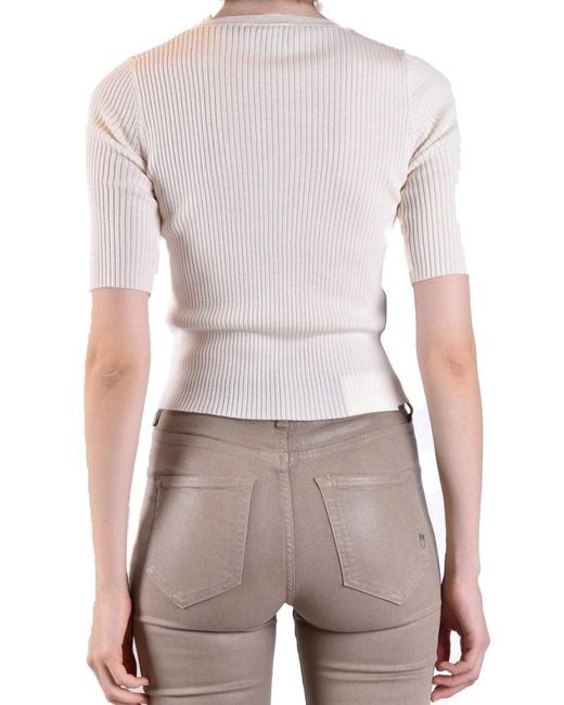 Pinko White Wool Sweater For