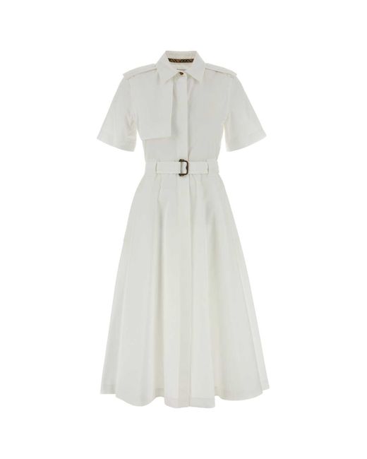 Burberry White Poplin Shirt Dress
