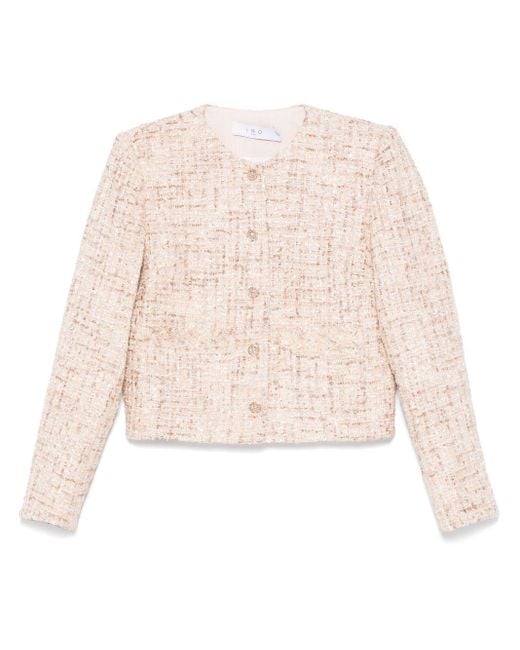 IRO Wool Blend Short Jacket in het Natural