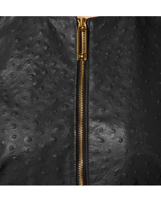 Elisabetta Franchi Black Ostrich Print Jacket