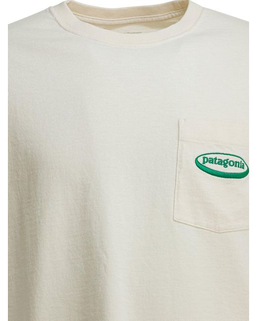 Patagonia White Cotton T-Shirt for men