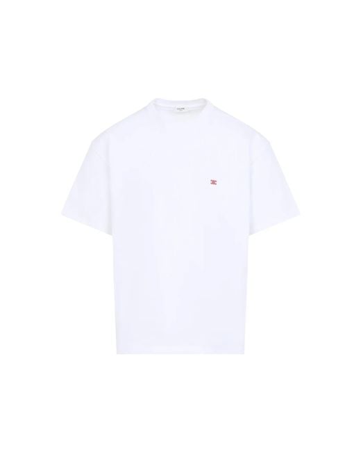 Céline White Relaxed Cotton T-Shirt