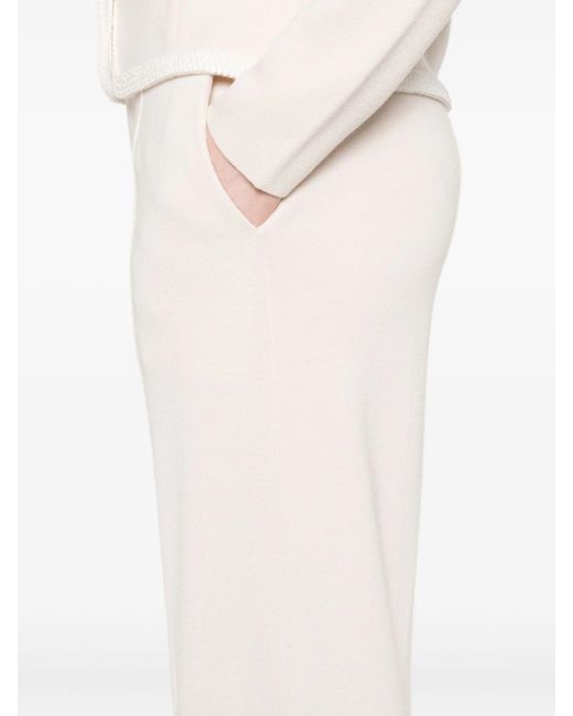 Forte_forte White Wool High Waist Pants