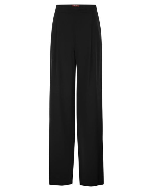 Max Mara Black Msealpaca – Fluid Palazzo Trousers
