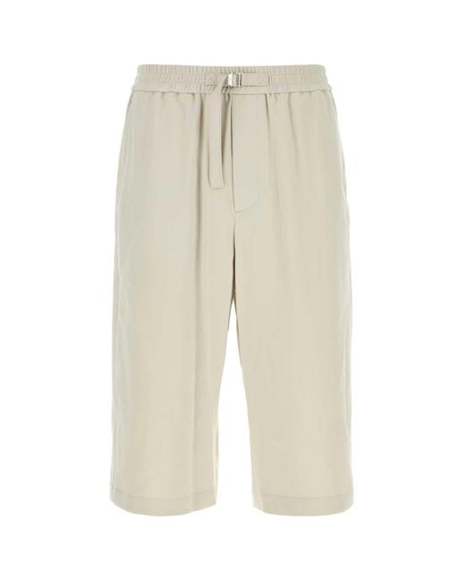 AMI White Chalk Cotton Bermuda Shorts for men