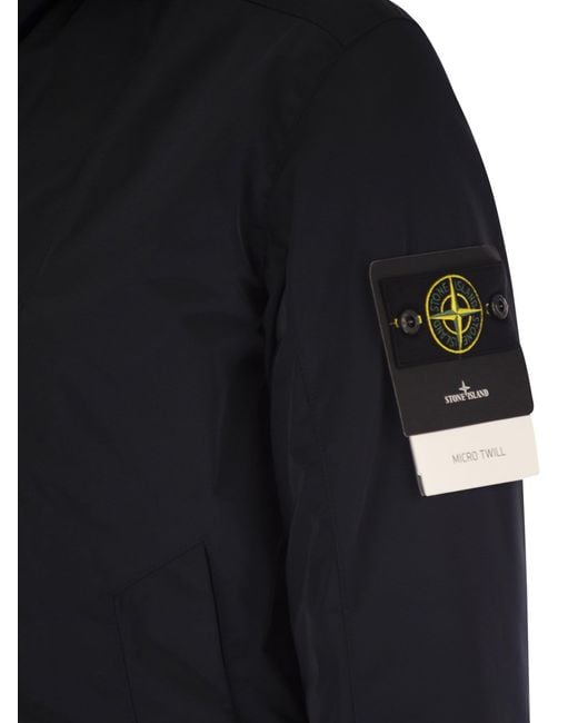 Stone Island Gevoted Jasje Met Kap En Druppelbestendig in het Blue voor heren