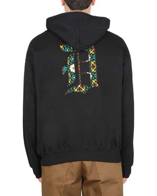 Drole de Monsieur Black Hooded Sweatshirt With Logo for men