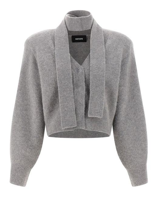ROTATE BIRGER CHRISTENSEN Roteer Birger Christensen Sjaal Vest in het Gray