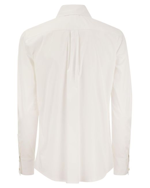 Max Mara Studio Frine Stretch Cotton Shirt in het White