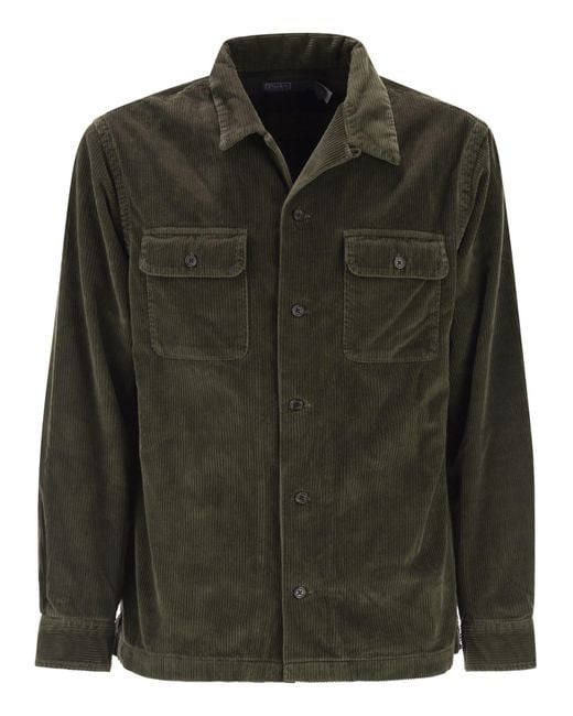 Polo Ralph Lauren Green Corduroy Shirt Jacket for men