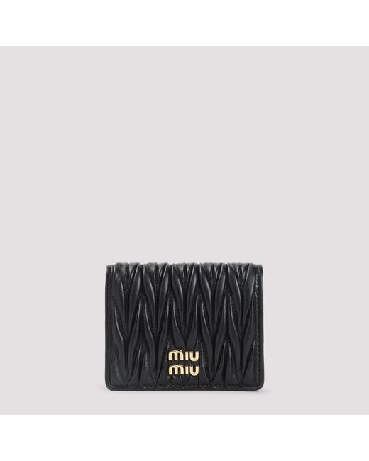 Miu Miu Black Matelassé Wallet