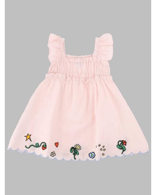 Stella McCartney Pink Mini Dress With Vent Detailing For Girls