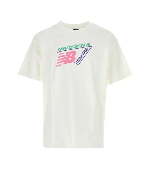 New Balance White Cotton T Shirt