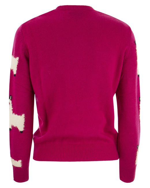 Wool Blend Jumper con ricamo di Mc2 Saint Barth in Pink