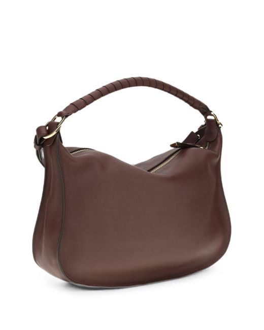 Chloé Brown Chloé Marcie Small Leather Shoulder Bag