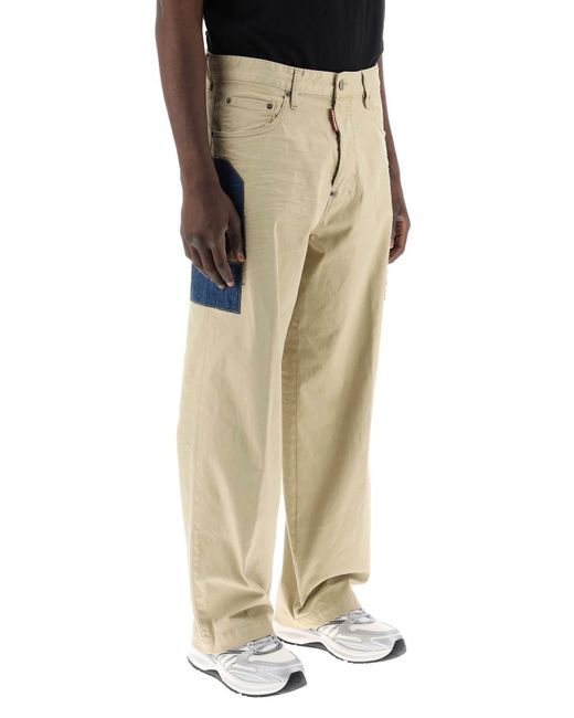Pantalones Eros de mezclilla con diseño de parche Maxi. DSquared² de hombre de color Natural