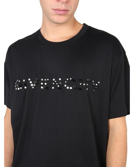 Givenchy Black Tshirt Con Logo for men