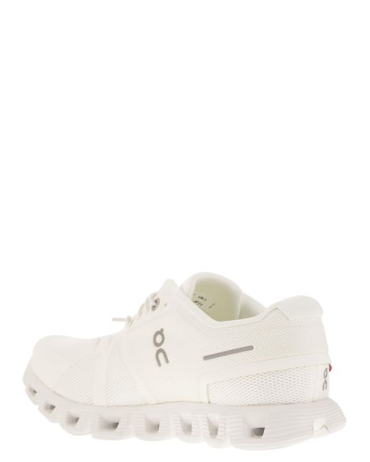 On Shoes White Auf Cloud 5 Sneakers