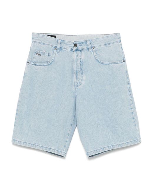 Emporio Armani Denim Shorts Met Zakken in het Blue voor heren