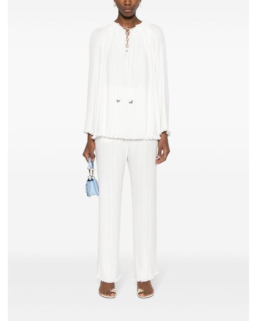 Lanvin White Off- Plissé Top