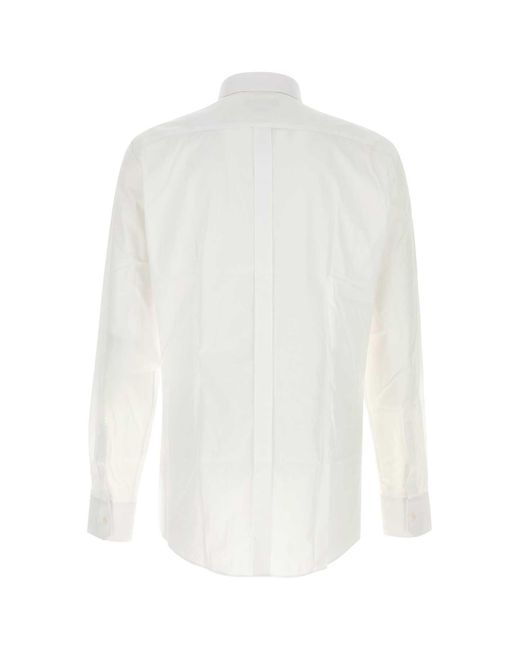 Dolce & Gabbana White Regular Solid Shirt for men