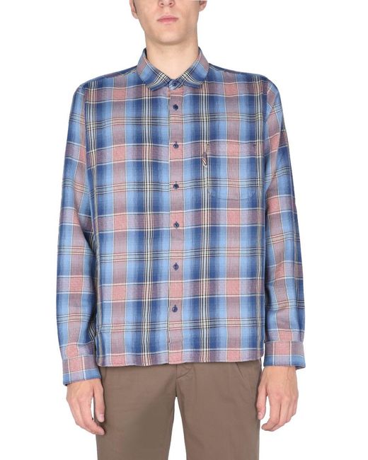 YMC Blue "Curtis" Shirt for men