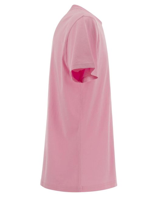 Mc2 Saint Barth Cotton T -Shirt mit Domani Smetto Print in Pink für Herren