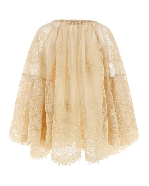 Zimmermann Natural 'Hypnotic Tiered Lace' Blouse