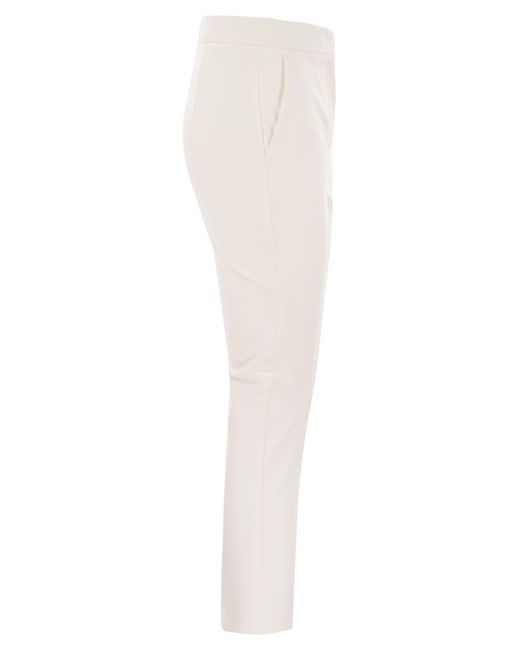 Max Mara White Pegno Viscose Jersey Trousers