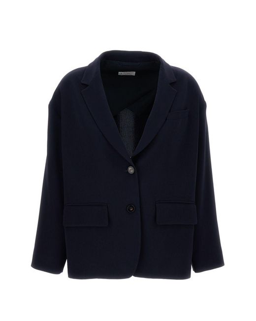 Alberto Biani Blue Single-Breasted Blazer Jacket