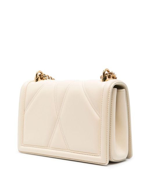 Dolce & Gabbana Devotion Medium Lederen Schoudertas in het Natural