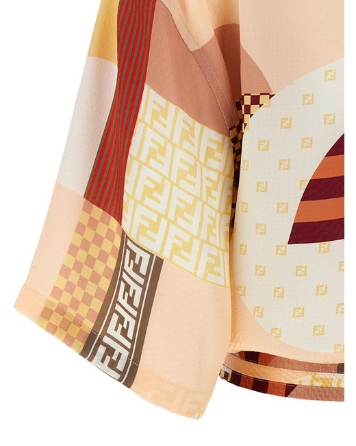 Fendi Multicolor Patchwork Silk Shirt