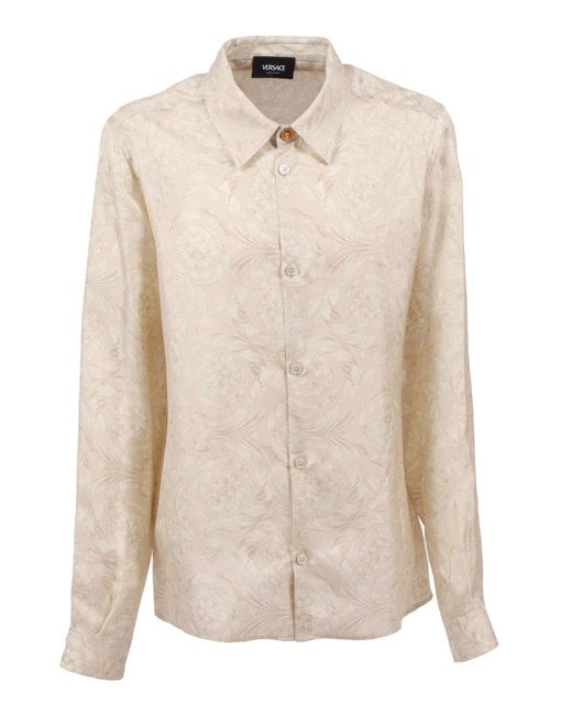 Versace Natural Formal Shirt Silk