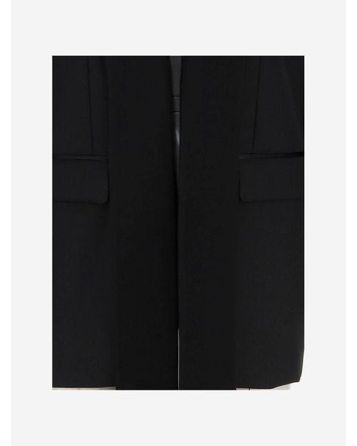 Pinko Black Wool Blend Single-Breasted Jacket With Satin Collar
