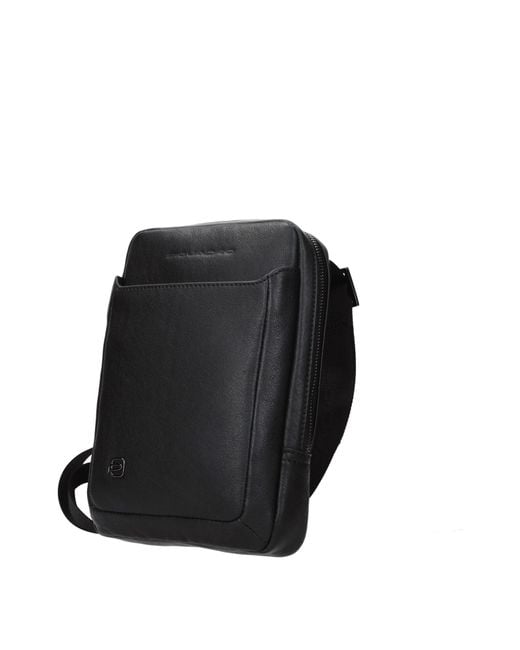 Piquadro Black Borse A Tracolla Uomo Pelle Nero for men