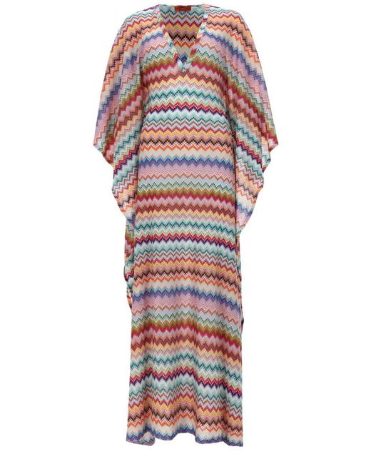 Missoni Red Long Kaftan Cover-Up